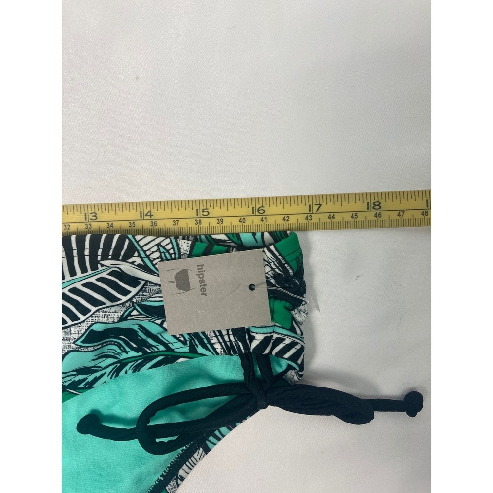 Women's Bikini Bottom XL Green Tropical Print Tie Side Hipster Swim Bottom NWT - Picture 8 of 9